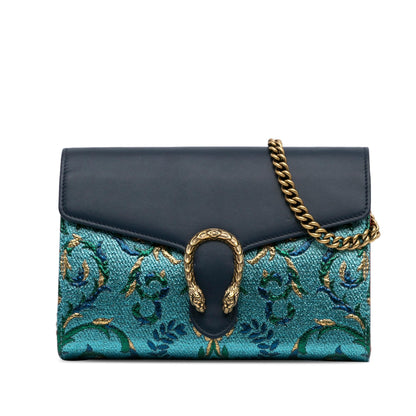 Gucci Metallic Brocade Dionysus Wallet on Chain (SHG-ob4a3q)