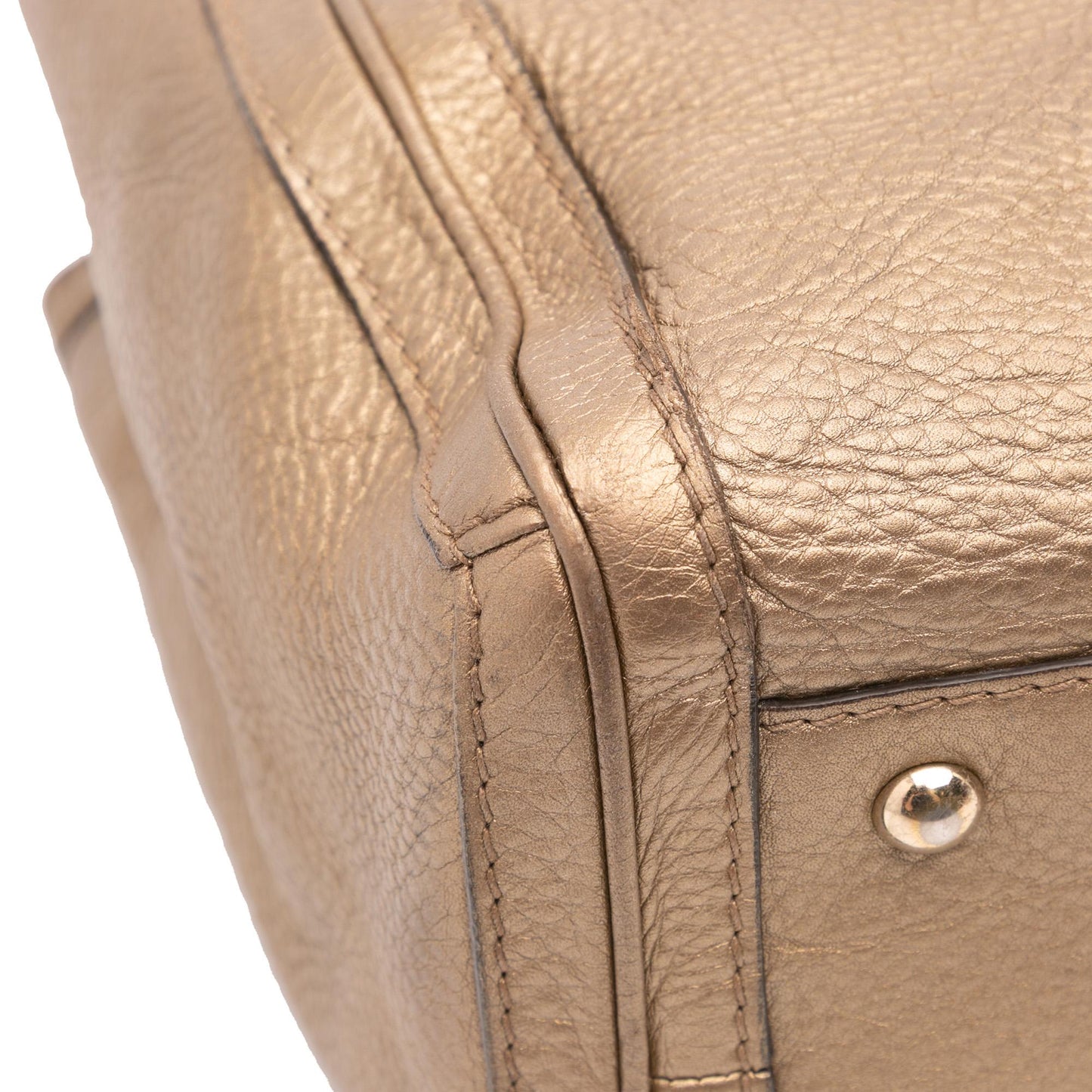 Gucci Metallic Grained Leather Bella Tote