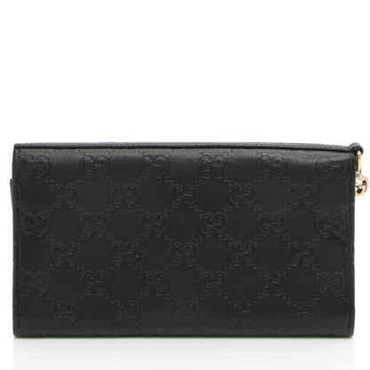 Gucci Metallic Guccissima Leather Bree Continental Wallet (SHF-hnueDV)