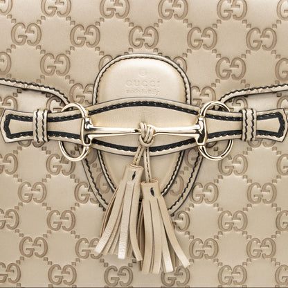 Gucci Metallic Guccissima Leather Emily Large Shoulder Bag (SHF-tKZxyz)