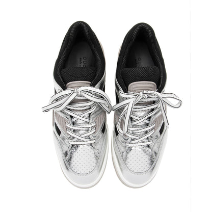 Gucci Metallic Leather Basket Sneakers - Size 9 / 39 (SHF-I0e3sE)
