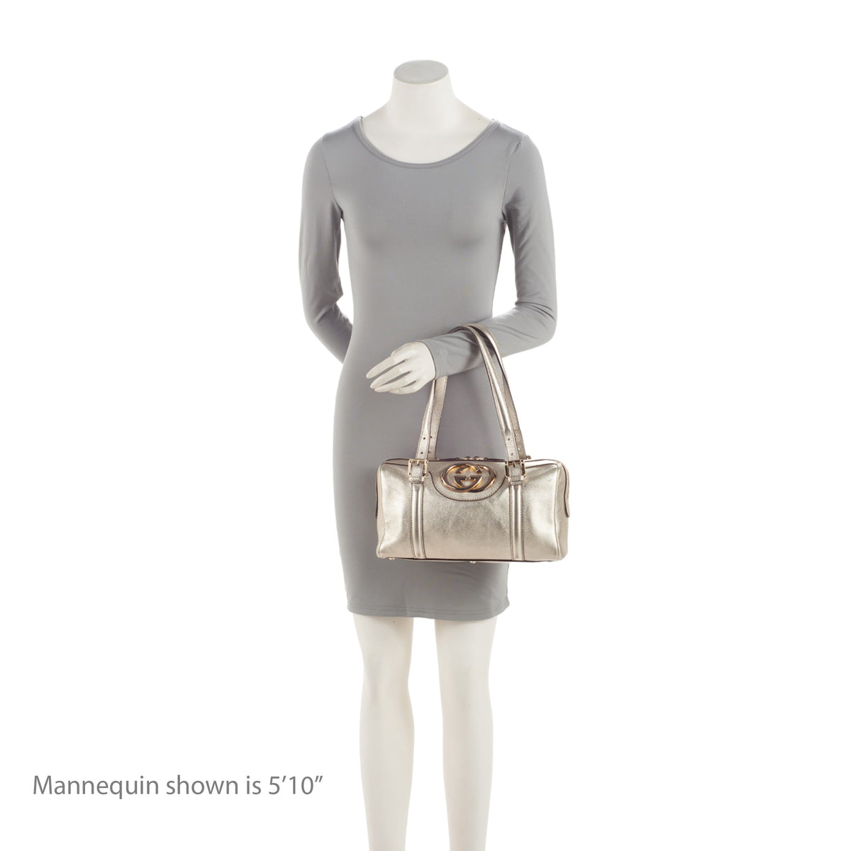 Gucci Metallic Leather Britt Small Boston Bag (SHF-YWrQAR)