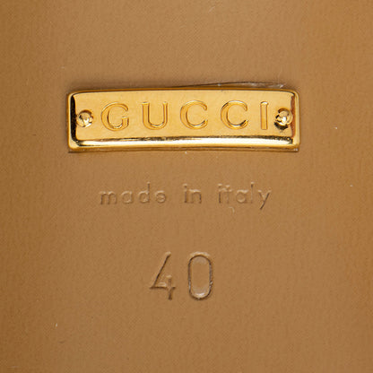 Gucci Metallic Leather Interlocking G Strappy 80 Sandals - Size 10 / 40