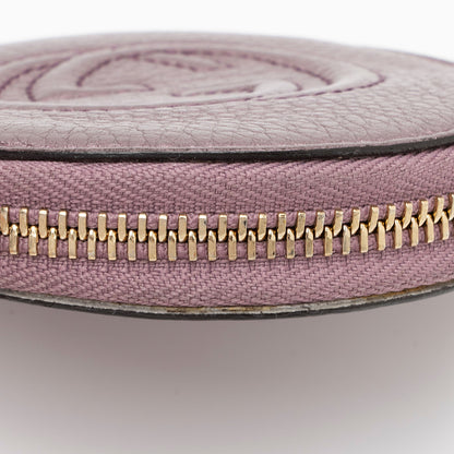 Gucci Metallic Leather Soho Round Coin Purse (SHF-jTusV4)