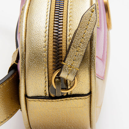 Gucci Metallic Matelasse Leather GG Marmont Belt Bag - Size 34 / 85 (SHF-12982)