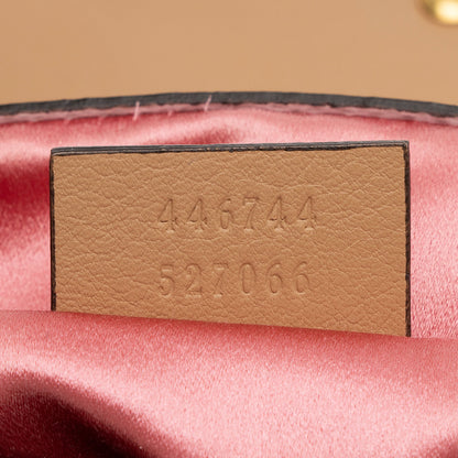Gucci Metallic Matelasse Leather Pearl GG Marmont Mini Flap Bag (SHF-PMv358)