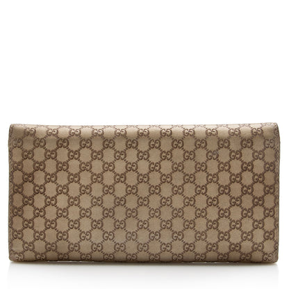 Gucci Metallic Microguccissima Interlocking G Continental Tri-Fold Wallet (SHF-22685)