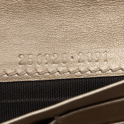 Gucci Metallic Microguccissima Interlocking G Continental Tri-Fold Wallet (SHF-22685)