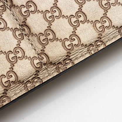 Gucci Metallic Microguccissima Interlocking G Continental Tri-Fold Wallet (SHF-22685)
