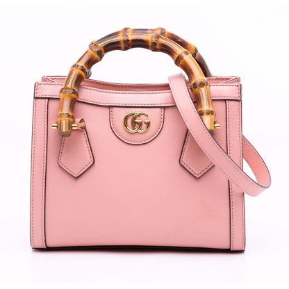 Gucci Mini Calfskin Bamboo Diana Satchel
