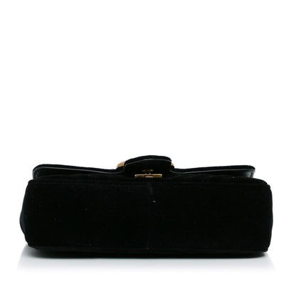 Gucci Mini GG Marmont Matelasse Velvet Crossbody (SHG-uTjykr)