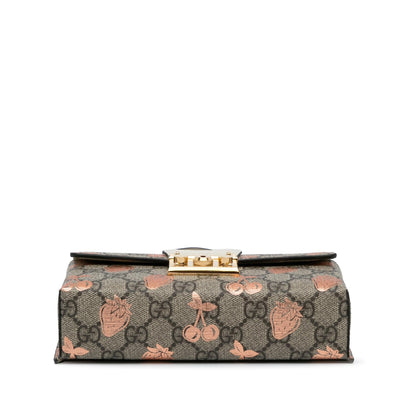 Gucci Mini GG Supreme Berry Padlock Satchel (SHG-0xk6RT)