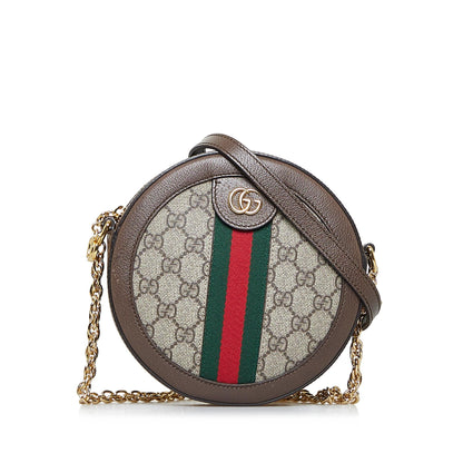 Gucci Mini GG Supreme Round Ophidia Crossbody (SHG-Q0Y51W)