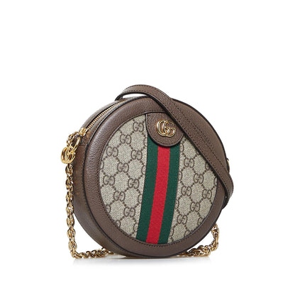 Gucci Mini GG Supreme Round Ophidia Crossbody (SHG-Q0Y51W)