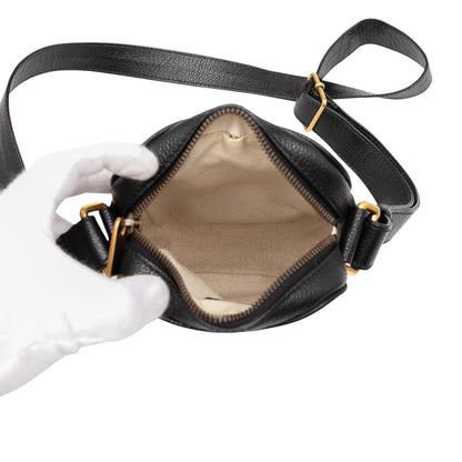 Gucci Mini Grained Calfskin Logo Crossbody