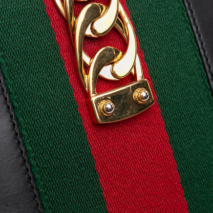 Gucci Mini Leather Web Sylvie Chain Crossbody