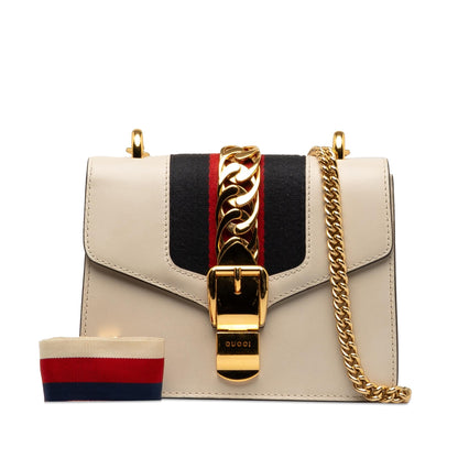 Gucci Mini Sylvie Leather Chain Crossbody Bag (SHG-1OZLSf)