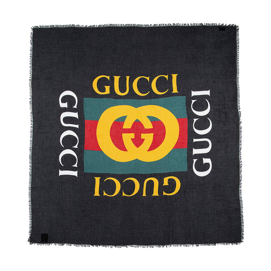 Gucci Modal Silk Logo Interlocking G Web 140cm Shawl (SHF-lHaF0Y)
