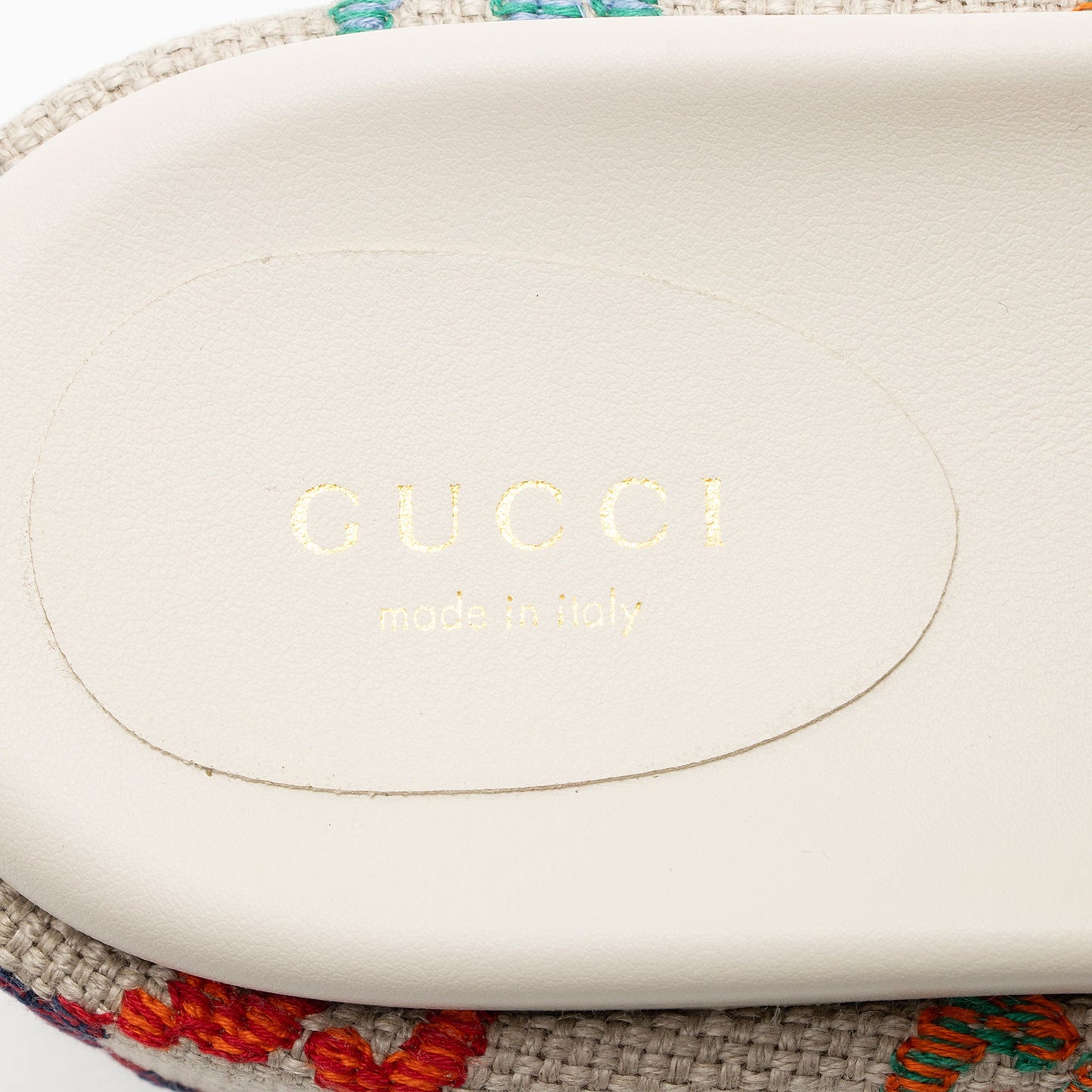 Gucci Multicolor GG Canvas Angelina Slide Platform Sandals - Size 7 / 37