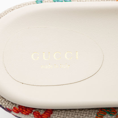 Gucci Multicolor GG Canvas Angelina Slide Platform Sandals - Size 7 / 37