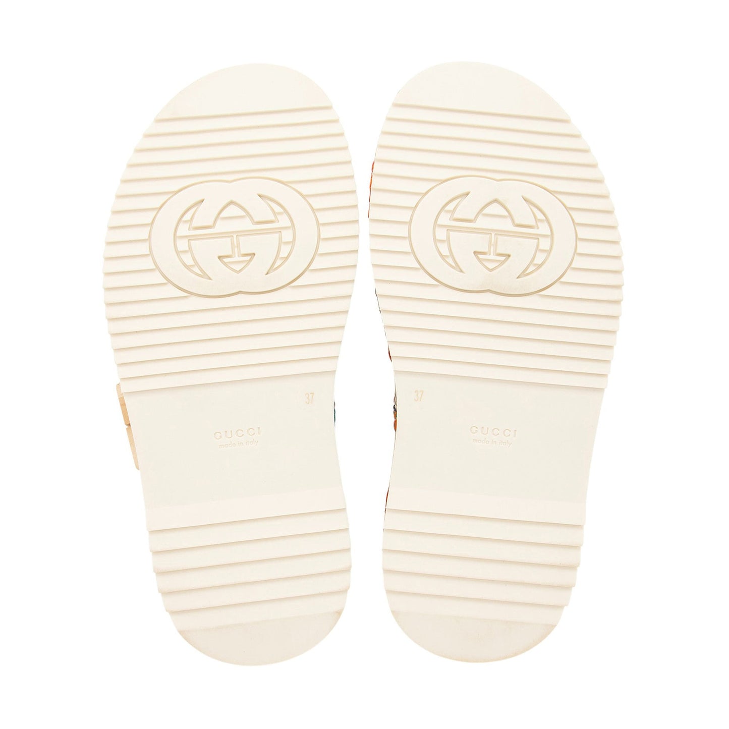 Gucci Multicolor GG Canvas Angelina Slide Platform Sandals - Size 7 / 37