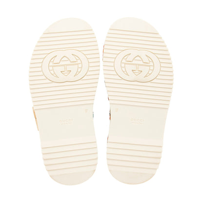 Gucci Multicolor GG Canvas Angelina Slide Platform Sandals - Size 7 / 37