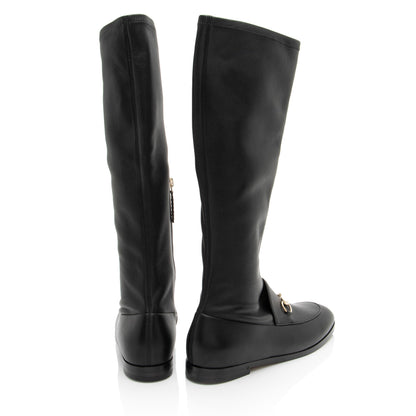 Gucci Nappa Leather Jordaan Knee High Boots - Size 7.5 / 37.5
