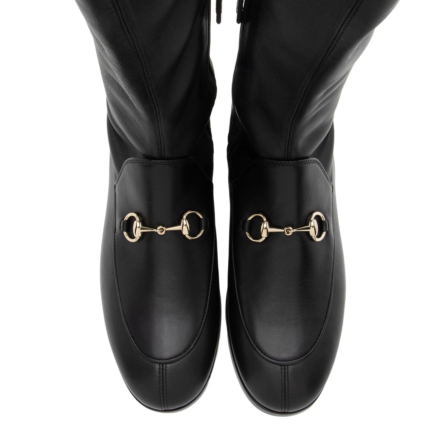Gucci Nappa Leather Jordaan Knee High Boots - Size 7.5 / 37.5