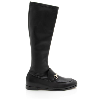 Gucci Nappa Leather Jordaan Knee High Boots - Size 7.5 / 37.5