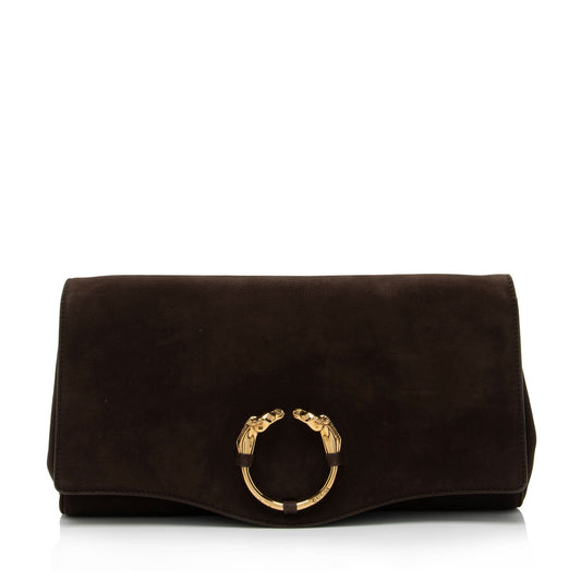 Gucci Nubuck Leather Ribot Clutch (SHF-ge9pTT)