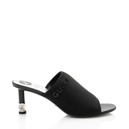 Gucci Nylon Interlocking G Heel Greta Mules - Size 9.5 / 39.5