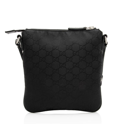 Gucci Nylon Monogram Small Flat Messenger Bag (SHF-uRak7p)