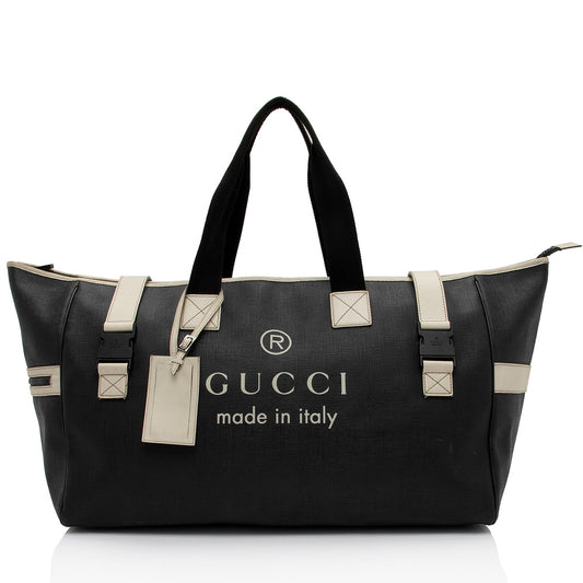 Gucci PVC Logo XL Shopper Tote (SHF-AJvk6R)