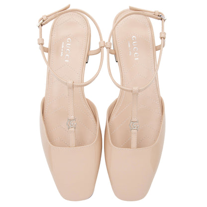Gucci Patent Leather Double G T-Strap Flats - Size 5.5 / 35.5