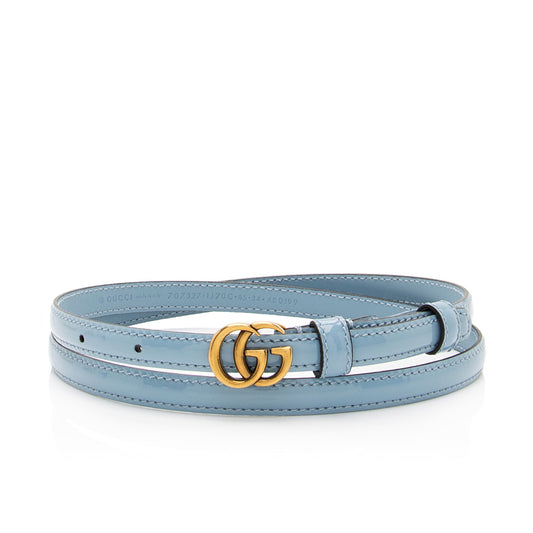 Gucci Patent Leather GG Marmont Slim Belt - Size 34 / 85 (SHF-vAUAM2)