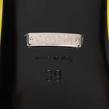 Gucci Patent Leather Horsebit Cutout Sandals - Size 9 / 39