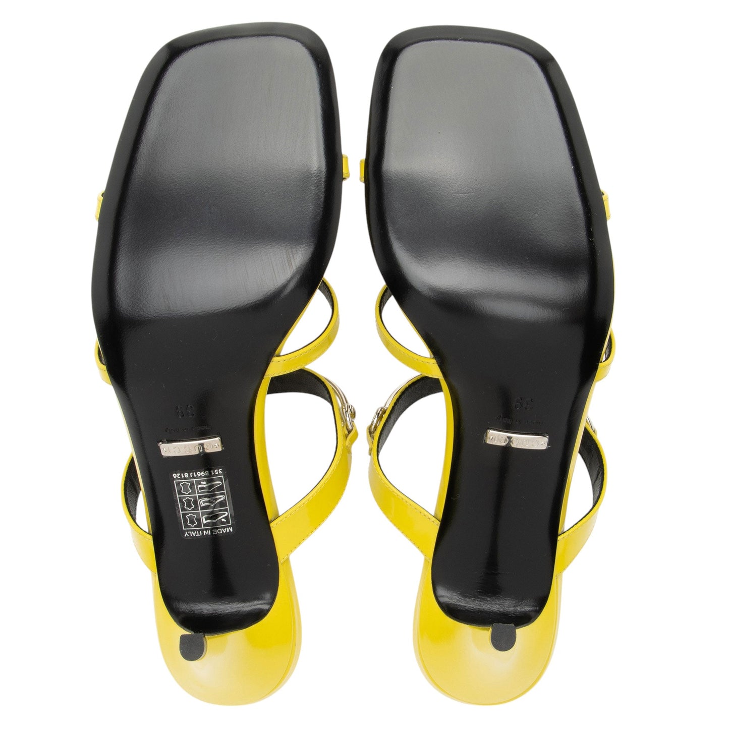 Gucci Patent Leather Horsebit Cutout Sandals - Size 9 / 39