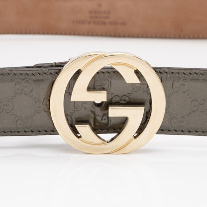 Gucci Patent Leather Microguccissima Interlocking G Narrow Belt - Size 40 / 100 (SHF-UcAdV9)