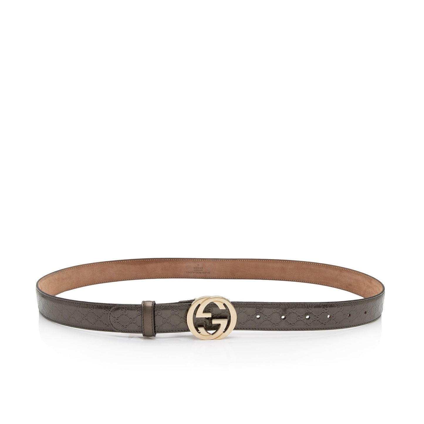 Gucci Patent Leather Microguccissima Interlocking G Narrow Belt - Size 40 / 100 (SHF-UcAdV9)