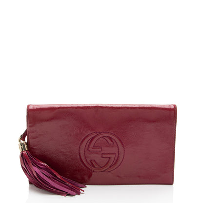 Gucci Patent Leather Soho Clutch (SHF-Lou69h)