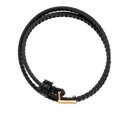 Gucci Patent Leather Square G Wrap Bracelet (SHF-n32N1x)