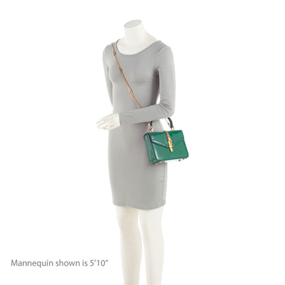 Gucci Patent Leather Sylvie 1969 Mini Top Handle (SHF-iiXdUI)