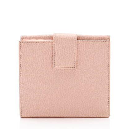 Gucci Pebbled Leather GG Marmont French Wallet (SHF-9hNv9T)