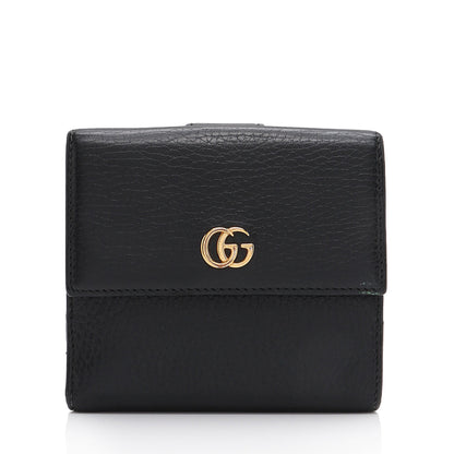 Gucci Pebbled Leather GG Marmont French Wallet (SHF-t6gHZo)