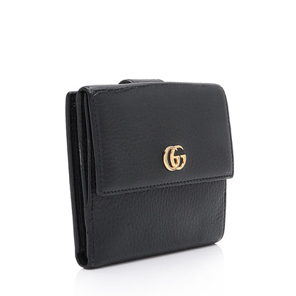 Gucci Pebbled Leather GG Marmont French Wallet (SHF-t6gHZo)