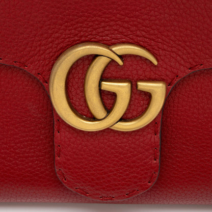 Gucci Pebbled Leather GG Marmont Mini Top Handle (SHF-CZXc44)