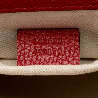 Gucci Pebbled Leather GG Marmont Mini Top Handle (SHF-CZXc44)