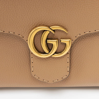 Gucci Pebbled Leather GG Marmont Top Handle