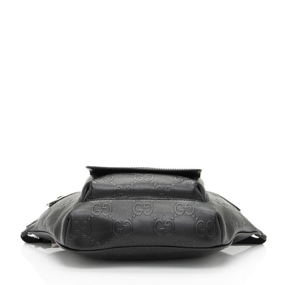 Gucci Perforated Embossed Leather GG Pocket Belt Bag (SHF-TJNqCI)