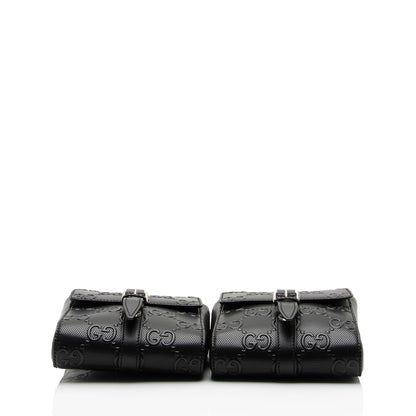 Gucci Perforated GG Embossed Double Belt Bag (SHF-rNzGhH)
